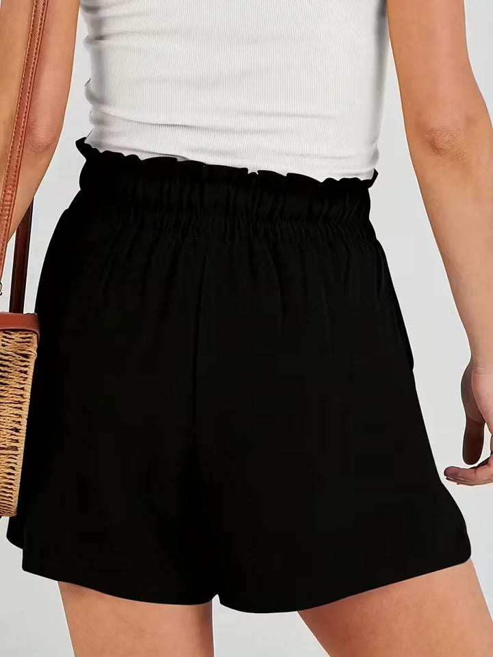High Rise Elastic Waist Shorts for Women