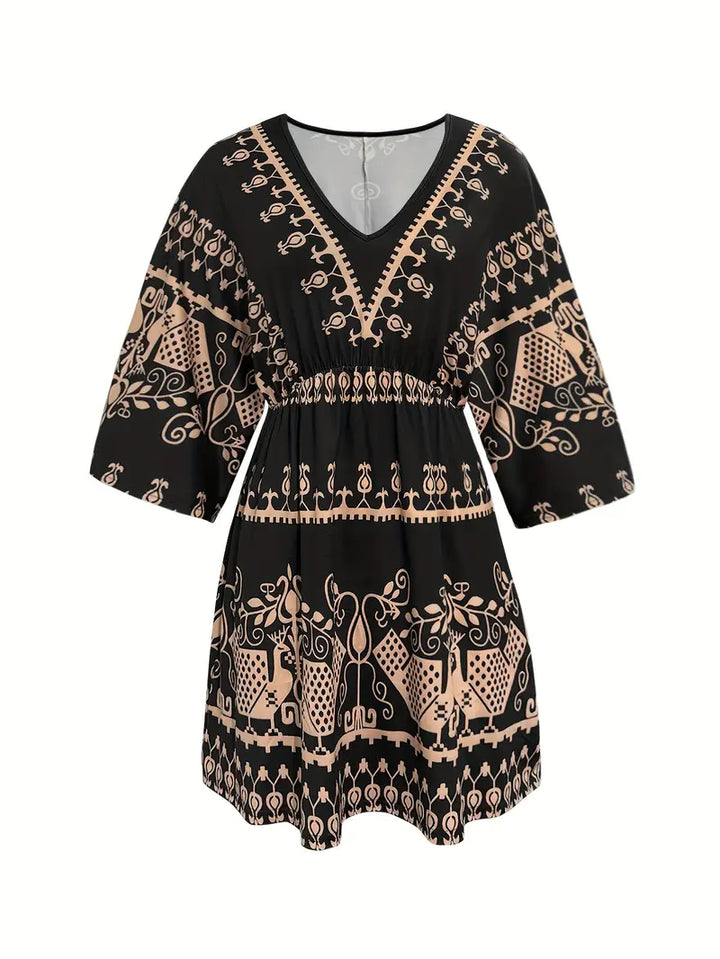 Boho Print Mini Dress for Women