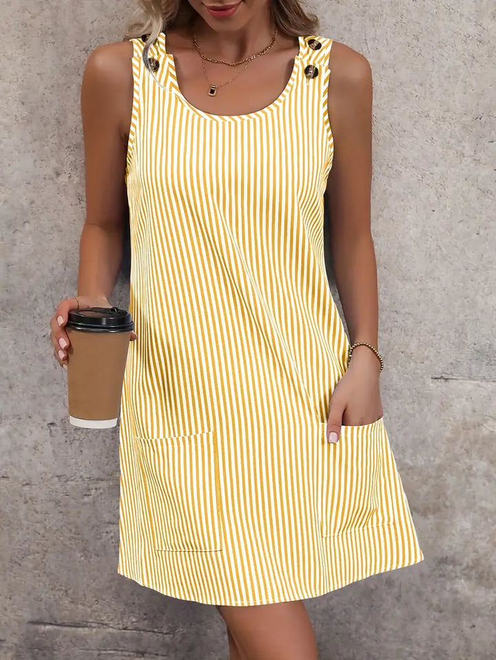 Striped Sleeveless Mini Dress for Women